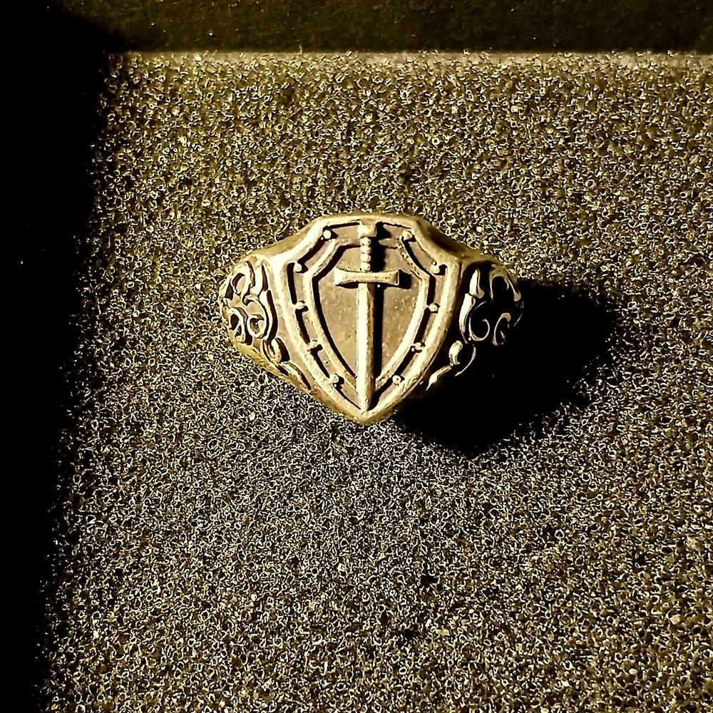 Sword And Sheild Silver Ring